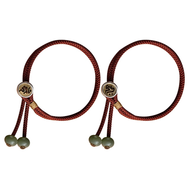 2 pulseras de hilo tejidas hechas a mano | Pulsera de hilo de nudo de algodón | Banda de amistad unisex ajustable.
