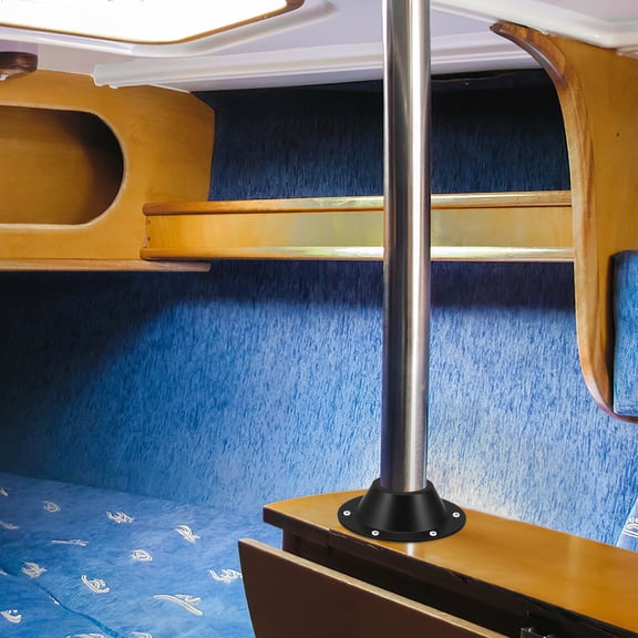 Luxshiny Black Aluminum RV Table Base Mount - , Space-Saving Design for Camper and Trailer Tables