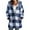 Blue, variant on BUIgtTklOP Women's Keep Warm Casual Hooded Plaid Zip Pocket Jacket Top Blouse Coat