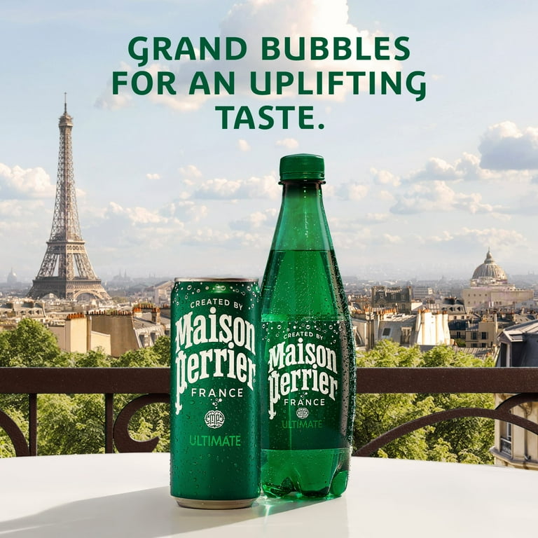 Maison Perrier Unflavored Sparkling Water, 11.15 fl oz cans, 8