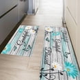 thumbnail image 4 of Teal Daisy Farmhouse Rugs - Non-Skid, Washable Kitchen Floor Mats Set of 2, 4 of 7