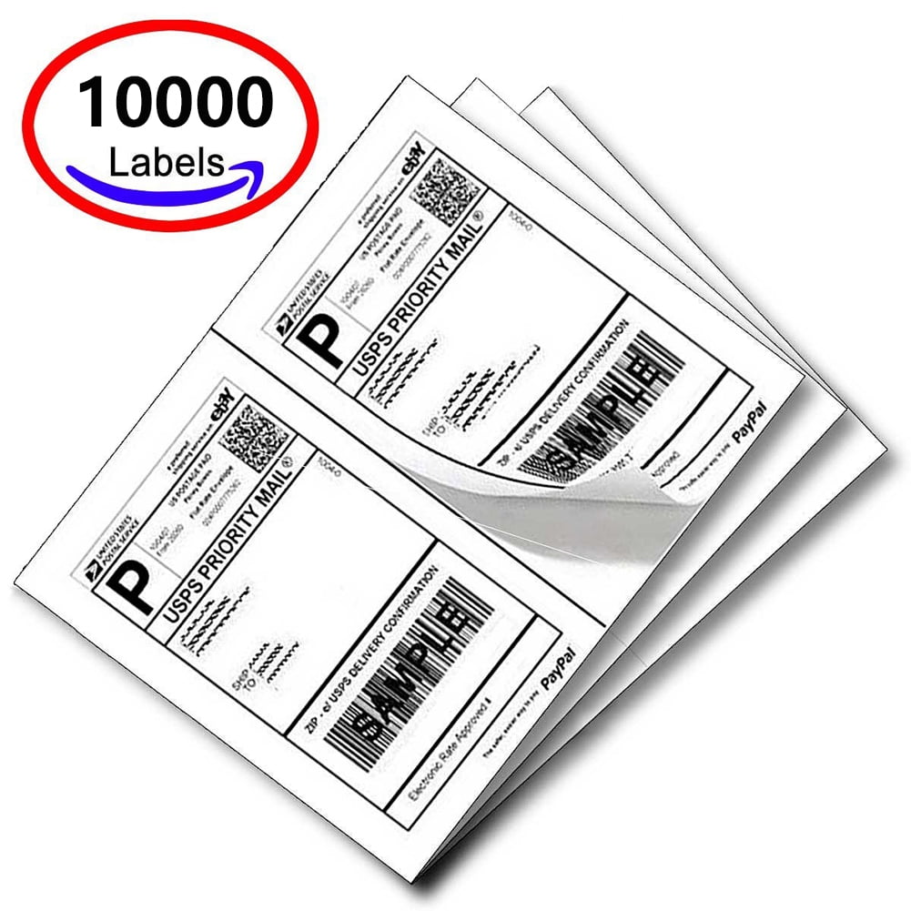 Half Sheet Self Adhesive Shipping Labels for Laser and Inkjet Printers 600 Labels, Pack of 3 