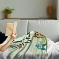 thumbnail image 3 of Animal Soft Flannel Fleece Throw Blanket, Little Birds Owl Worm and Sparrow and Flowers with Thank You Words Artwork Print, Cozy Plush for Indoor and Outdoor Use, 60" x 80", Green, by Ambesonne, 3 of 5