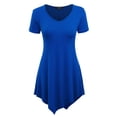 thumbnail image 2 of Made by Johnny Women's V-Neck Asymmetrical Tunic Top XXL ROYAL_BRITE, 2 of 4