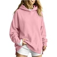 thumbnail image 2 of Women's Winter Sporty Top Mock Neck Raglan Sleeves Loose Hooded Sweatshirt Long Sleeve Split Cuff Tops Casual Fashion Pullover, 2 of 5