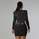 thumbnail image 4 of Vestidos elegantes de fiesta de cumpleaños con diamantes de imitación brillantes para mujer, vestido ajustado de manga larga para discoteca, fiesta de Navidad, 4 of 5