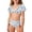 White, variant on Girls 2 Piece Swimsuit Short Sleeve Crop Top Swimsuit with Chest Pad Bathing Suit for Tweens 11-12 Years