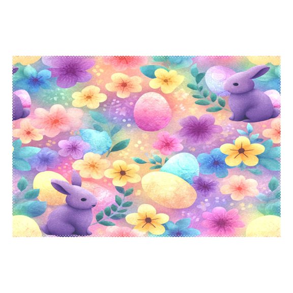 Rectangular Placemat Set 12'x18' Exquisite Print Durable & Heat Resistant Easter Pattern