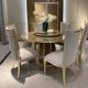 thumbnail image 4 of European Style Light Luxury Solid Wood Small Apartment Dining Table And Chair Combination Modern Family Restaurant Furniture My Lux Decor Round, 4 of 11