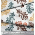 thumbnail image 2 of Soimoi White polyester Crepe Fabric Oaknut & Oak Leaves Print Fabric by Yard 52 Inch Wide, 2 of 5