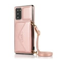 thumbnail image 4 of Wallet Case for Galaxy S20 FE, Detachable Crossbody Lanyard Strap PU Leather+Soft TPU Bumper Magnetic Clasp Back Flip Credit Card Slot Kickstand Cover for Samsung Galaxy S20 FE, Rosegold, 4 of 5