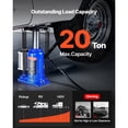 thumbnail image 2 of KFFKFF 20-Ton Air Hydraulic Bottle Jack, 44092 lbs Capacity, 10.2-19.5 Inch Lift Range, Pneumatic/Manual Operation, Heavy-Duty Welded Design for Cars, SUVs, Trucks, RVs, and Auto Maintenance, Blue, 2 of 9
