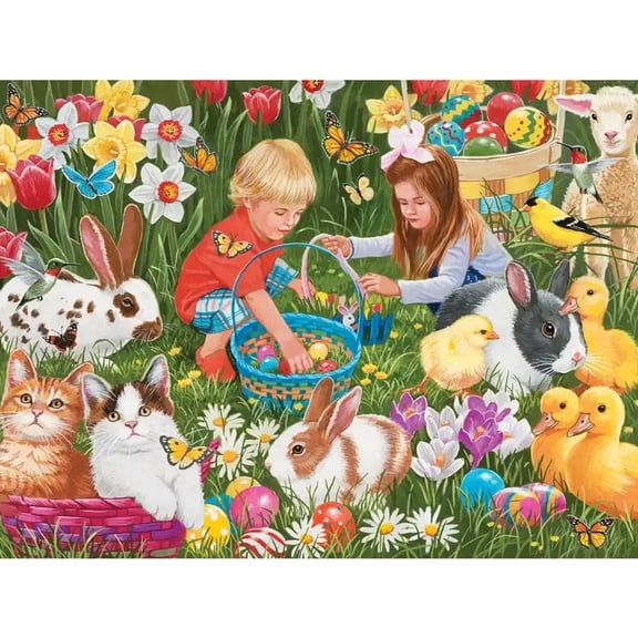 500 Piece Jigsaw Puzzle– 18"x24" Spring Bunnies & Ducklings by Vanderdasson