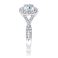 thumbnail image 3 of Pompeii 1 1/4 Ct Diamond Cushion Halo Criss Cross Engagement Ring 10k White Gold, 3 of 4
