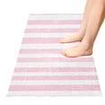 thumbnail image 5 of Haosy Pale Pink and White Striped Bathroom Rugs Non Slip Absorbent Soft Plush Quick Dry Bath Mat, 39"x20", 5 of 8
