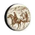 thumbnail image 1 of Bingfone Western Desert Cowboys1 pour Pneu de Rechange Protecteurs de Roues Universels Résistants aux Intempéries pour Véhicule Récréatif Remorque de Voyage SUV Camion-16 Pouces, 1 of 6