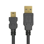 Cmple - Mini USB Cable 3ft USB A to Mini B Data Transfer USB Charging Cable 5 Pin Mini USB to USB Male to Male Cable for PC, Laptop, Car Dash Cam, Digital Camera - Black