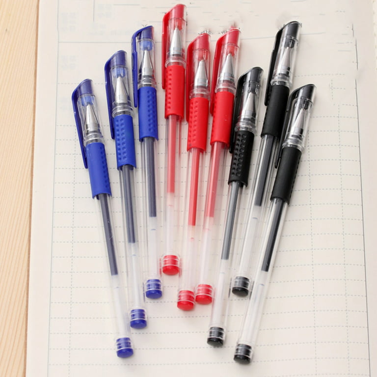 12pcs/box 0.38mm Ultra Fine Full Needle Gel Pen Black Blue Red ink
