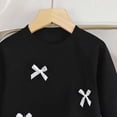 thumbnail image 4 of FAIWAD Girls Long Sleeve Tops Crew Neck Ribbed Knit Casual Pullover Cute Lace Trim Bow Shirts, 4 of 6