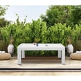 thumbnail image 6 of CozyHom Outdoor Patio Aluminum Coffee Table, Modern Rectangular Metal Dining Coffee Table, White, 6 of 9