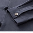 thumbnail image 2 of Camisas s Para Hombre Manga Corta Traje Tang para hombre Camisa de gabardina larga con cuello levantado y hebilla de disco de color sólido (Grey, XXL), 2 of 7