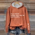 thumbnail image 2 of Baberdicy on Sale Women's Oversized Hoodie Slogan Letter Graphic Long Sleeve Sweatshirt Aesthetic Pullover with Pockets Orange Xl, 2 of 5