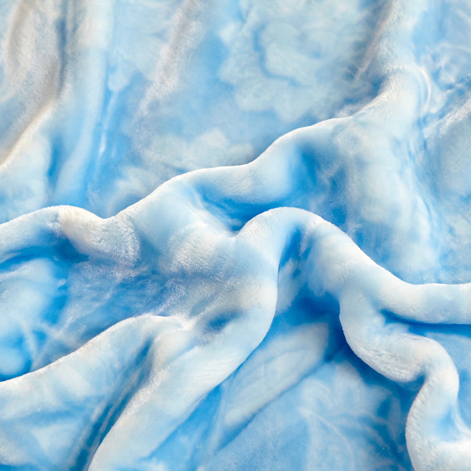 Heavy Thick Fleece Blanket King Size, 10.5lbs,2 Ply A & B Pattern Silky Soft Warm Reversible Raschel Winter Blanket, Minky Soft Plush Blanket for Sofa Bed, 87"x94", Light Blue Floral