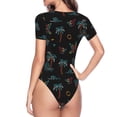 thumbnail image 4 of The Xecao Hawaiian Style Women's Crew Neck Body Suit, a short-sleeved bodysuit and basic swimsuit, both comfort and style for dating and daily life, 4 of 9