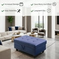 thumbnail image 3 of Faux Leather Storage Ottoman with Hidden Compartment for Bedroom, Blue, 3 of 9