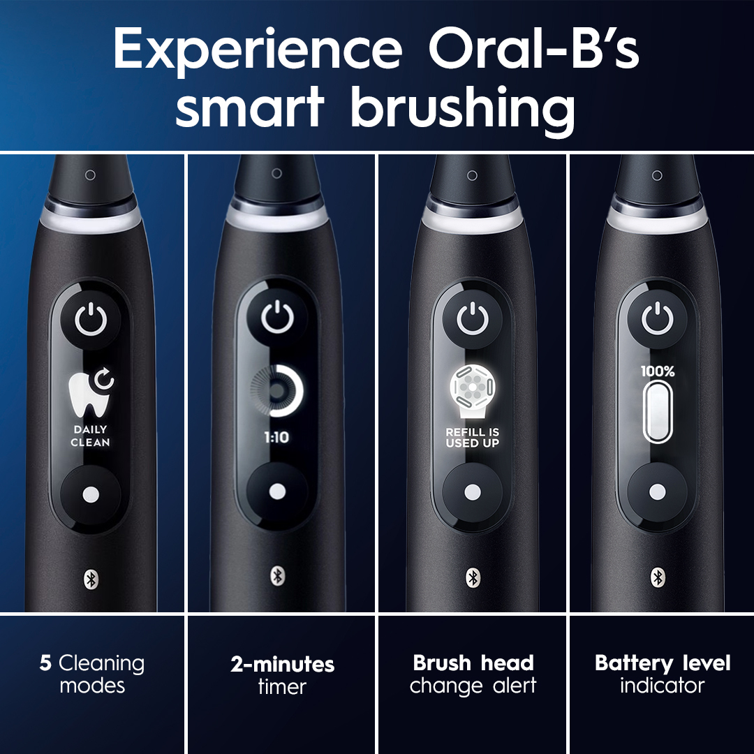 Oral-B iO Series 6 Electric Toothbrush with (1) Brush Head, Black Lava, for Adults & Children 3+ - image 7 of 11