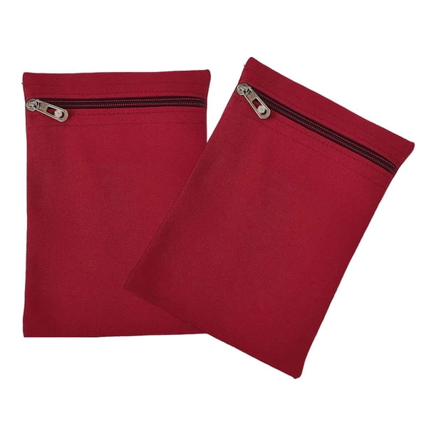 2 bolsillos laterales con cremallera para coser, invisibles, para teléfono, resistentes, prácticos, de seguridad para viajes, bolsillos interiores Vino tinto S