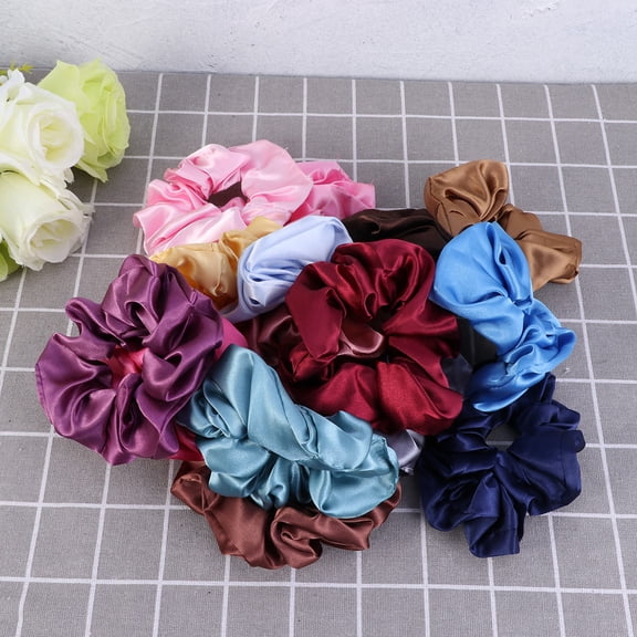 FUEENIRVA 16Pcs Hair Tie Solid Color Elastic Ponytail Holder Hair Rope for Decoration