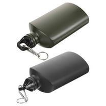 Niceauty 2Pcs Flat Aluminum Flask Water Leak-Proof Portable Hydration Bottles for Field Exercises Hiking