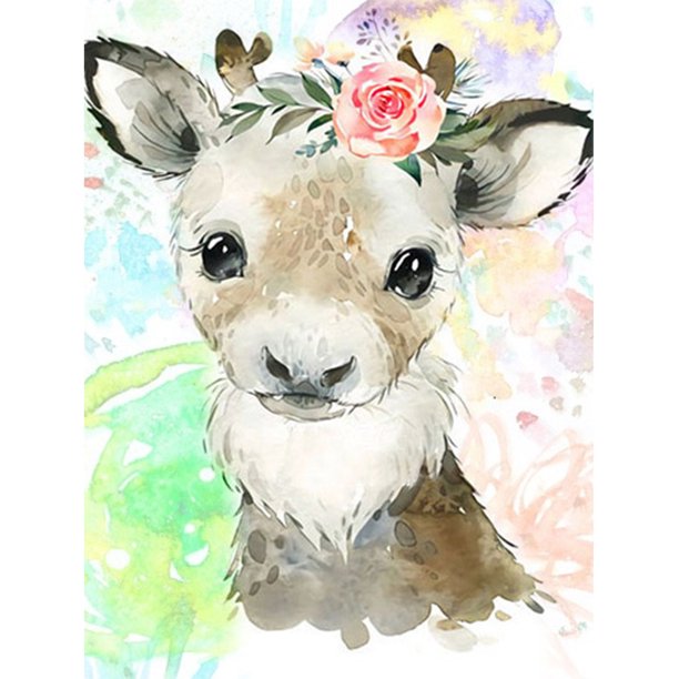Diamond Painting (DE5861) Animal Square 5D DIY Little Elk Picture (VVV61) 50x70cm Hugtrwg Para estrenar