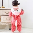 thumbnail image 6 of Hazel Tech Hooded Fleece Romper for Baby Girls Boys Cartoon Animal Jumpsuit Red Unicorn 0-36 Months, 6 of 9