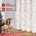 thumbnail image 2 of Alishomtll White Christmas Blackout Curtains Golden Snowflake Foil Print Room Darkening Window Drapes, 52" x 84"L, Set of 2 Panels, 2 of 7