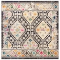 thumbnail image 3 of SAFAVIEH Madison Lanford Vintage Geometric Area Rug, Black/Yellow, 5' x 5' Square, 3 of 10