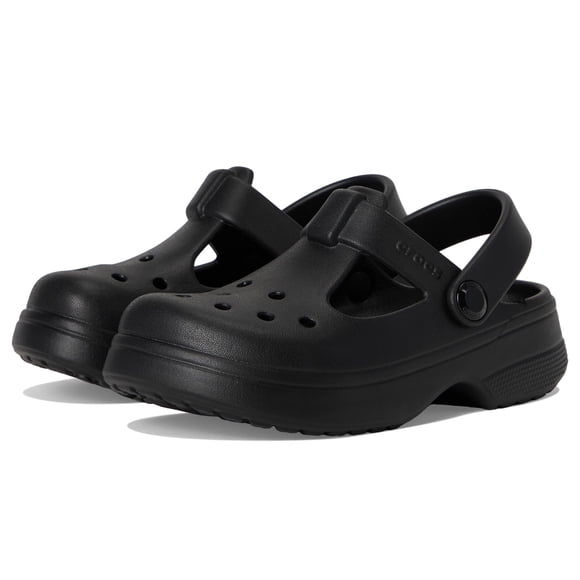 Zuecos Clásicos Mary Jane para Niños Crocs Impermeables EVA Negro Talla 8