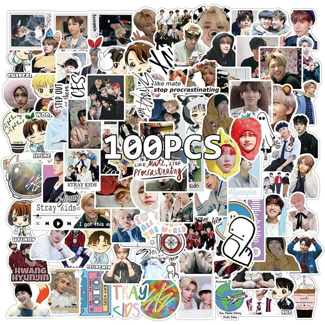 Pegatinas HUOGUO Kpop Stray Kids de vinilo impermeable, 100 unidades