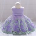 thumbnail image 2 of Toddler Girls Sleeveless Flower Embroidered Tulle Party Dress Elegant Princess Gown for Birthday Wedding Pageant, 2 of 5