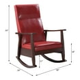 thumbnail image 3 of Upholstered Rocking Chair with High Backrest, Leather and Armrest, Leisure Line Rocking Chair Suitable for Living Room, Bedroom, and Office (Red PU), 3 of 6