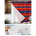 thumbnail image 3 of No Hook Cloth Fabric Shower Curtain with Snap in Liner, Colorful Striped Waterproof Shower Curtains Set with See Through Top Window, Farmhouse Modern Rainbow Lines Art Bath Curtains Shower 48"x72", 3 of 6