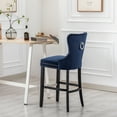 thumbnail image 3 of Westin Outdoor 29" Tufted Velvet Counter Stool, Black/Velvet Navy Blue, 3 of 8