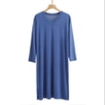 thumbnail image 2 of HBFAGFB Robe for Men Crew Neck Pullover Long Sleeved Nightdress Light Homewear Bathrobe Blue Size 2XL, 2 of 3
