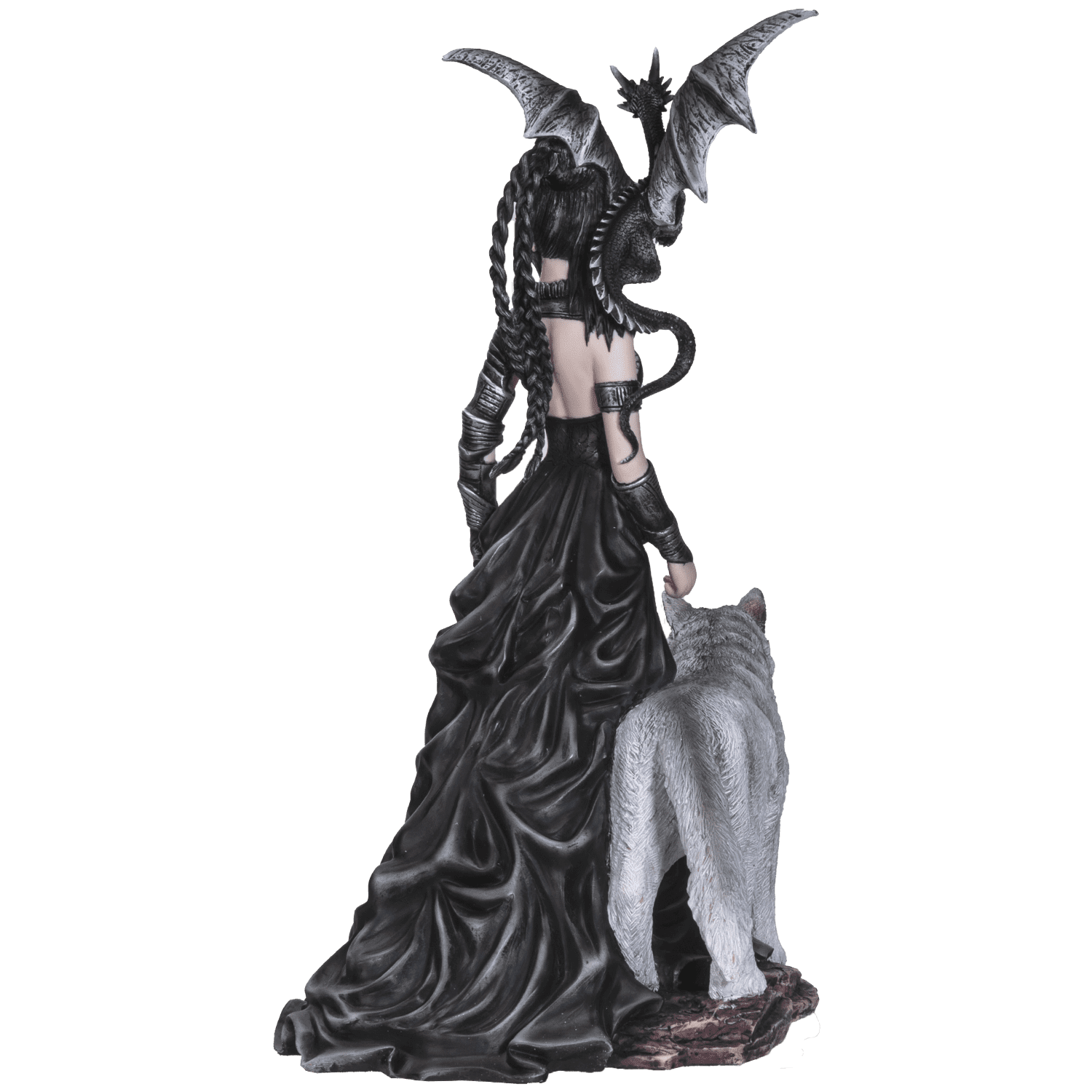 Pacific Giftware Nene Thomas Collection Bella Maestra with Wolf and Winged Dragon Resin Figurine Statue