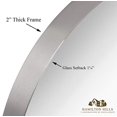thumbnail image 3 of Hamilton Hills Contemporary Brushed Metal Silver Wall Mirror | Glass Panel Silver Framed Rounded Circle Deep Set Design (18" Round), 3 of 5
