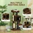 thumbnail image 4 of PawHut 41 Inch Cat Tree with Scratching Posts, Cat Bed, Condo, Brown, 4 of 10