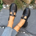 thumbnail image 6 of Purcolt Women's PU Leather T Strap Loafers Dressy Casual Round Toe Block Heel Mary Jane Shoes Comfortable Anti Slip Dress Shoes for Work Walking Driving, 6 of 9