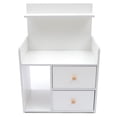 thumbnail image 3 of ChicHomey Modern Bedside Table, 16.9x10.2x23.6in Multi-Storage, 2 Drawers & Open Shelf,Rounded Edges, White Irregular Cube for Bedroom/Living Room, 3 of 13