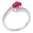 thumbnail image 2 of Mauli Jewels Engagement Rings for Women 1 Carat Created Ruby and Diamond Wedding Engagement Ring 4-Prong 10k Solid White Gold, 2 of 6